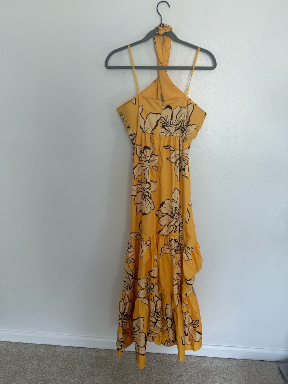 Anthropologie Hutch Dress Halter Maxi Ruffle in Maize Yellow Floral - Picture 5 of 6